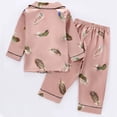 thumbnail image 4 of HAYIMI Boys Cartoon Print Pajama Soft Comfy Loungewear Kids Cozy Home Sleepwear Childrens Two Piece Sleep Long Sleeve Lapel Button Shirts Blouse Tops With Pants Homewear, 6-7 Years, 4 of 7