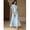 Baby Blue-S, variant on Baby Blue Lace Midi Dress With Short Sleeves And High Neck