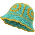 thumbnail image 1 of czcpp-Women Crochet Bucket Hat Knit Handmade Foldable Beach Hat Cute Hand Woven Fishing Hat, 1 of 4