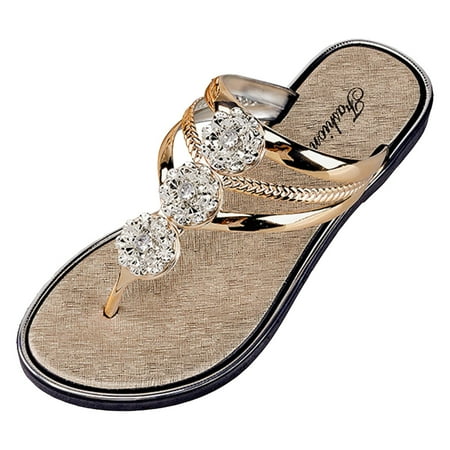 

Huanghuaa Cool Slippers Female Soft Soled Non Slip Wear Resisting Flat Beach Flops Lady Sandals Women Slippers