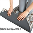thumbnail image 3 of Brown Geometric Striped Pattern Hot Yoga Mat Towel Non Slip for Hot Yoga - Quick-Drying Yoga Mat Cover with 4 Corner Pockets with Travel Bag - Hot Yoga Towel Non Slip 74"x26", 3 of 6