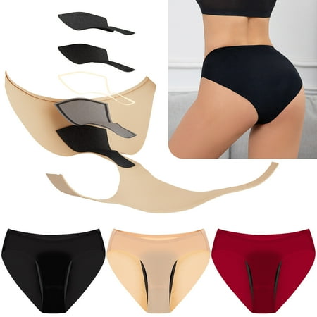 

GDfun Plus Size For Women Absorbent Waterproof Liquid Traceless Low Waist Triangular Physiological Panties 3PC——panty liners for women