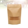 thumbnail image 1 of SHOWERORO 50Pcs Khaki Window Paper Bag for Coffee Tea Snack Storage with Sealing Closure, 1 of 8
