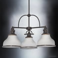 thumbnail image 3 of Urban Ambiance Luxury Industrial Chandelier, Medium Size: 15.5"H x 24"W, with Americana Style Elements, Nostalgic Design, Oil Rubbed Parisian Bronze Finish and Opal Etched Glass, UQL2332, 3 of 8