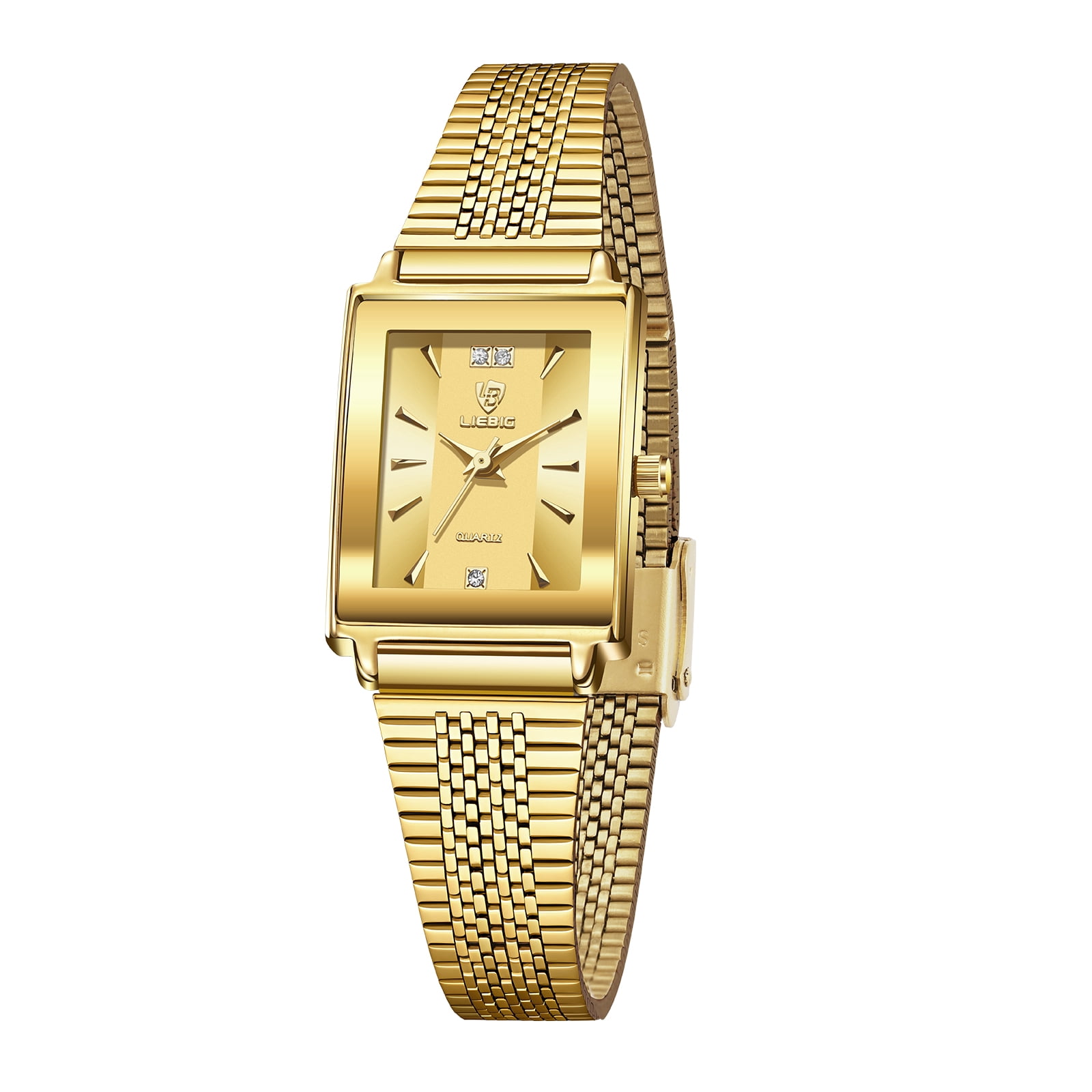 LIEBIG Gold Watches for Women Dainty Elegant Womens Watch Classic Vintage Fashion Square Ladies Quartz Watch Gifts