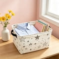 thumbnail image 5 of Canvas Storage Basket, Foldable Organizer Bin With Handles, Cute Print Box For Toys Clothes, 5 of 6