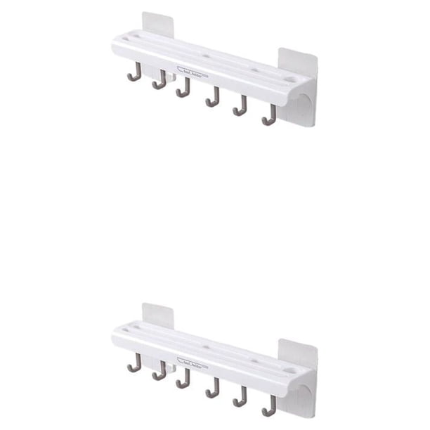 Moyic Soporte de almacenamiento para rebanadora montado en la pared, estante multifuncional para restaurante de Hotel, herramienta para cortar cocina Blanco 2piezas Moyic CBP434601