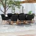 thumbnail image 1 of vidaXL 9 Piece Garden Dining Set with Cushions Black, 1 of 4