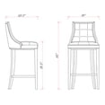 thumbnail image 3 of Manhattan Comfort Fifth 31.5" Faux Leather Barstool in Gray (Set of 2), 3 of 10