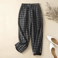 thumbnail image 2 of Women's Pants Fashion Casual Pants For Women Checkered Loose Harem With Elastic Waistband For Casual Wear, 2 of 5