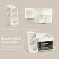 thumbnail image 5 of HBlife Makeup Organizer with Brush Holder for Vanity, Large Plastic Bathroom Countertop Organizer Skin Care Storage, White, 5 of 7