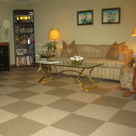 FlooringInc Ribbed Carpet Tile Almond - 18