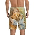 thumbnail image 5 of Cauagu Girl Hugging Dog Flowers Print Pajama Bottoms for Men Sleep Pajama Shorts Elastic Waistband Sleep Pajama Short Men's PJ Shorts -4X-Large, 5 of 6