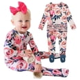 thumbnail image 1 of Pijama elegante de viscosa con forma de cacahuete para bebé, bambú, niña de 3 a 6 m, 1 of 7