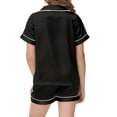 thumbnail image 5 of Teen Satin PJS Short Sleeve Button Down Shirts Shorts Summer Pajamas for Girls Teen Pajamas Girls 12-13 Years, 5 of 5
