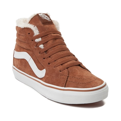 suede vans sk8 hi with fur