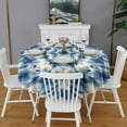 thumbnail image 2 of Indigo Tie Dye Star Round Tablecloth 60"x60",Wrinkle Wipeable Table Cloth for Kitchen Dining Room Picnic Patio Party, 2 of 6