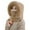 Rose Gold, variant on Zipper Integrated Face Mask Hat with Fuzzy Trim, 2025 Winter Fleece Balaclava for Men and Women, Cold Weather Windproof Beanie for Outdoor Activities, Travel, and Daily Commute - Beige