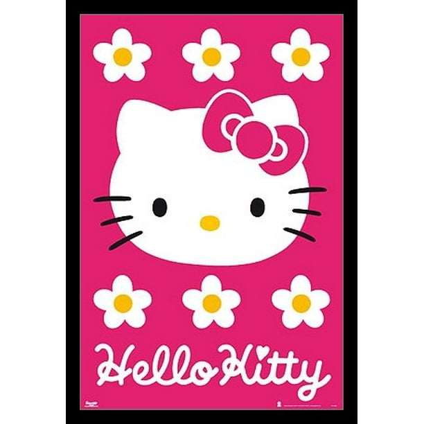 hello kitty pink background poster poster print walmartcom