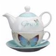 thumbnail image 1 of Christian Art Gifts  Tea Set-Tea for One & Butterfly Blessings & Grace with Gift Box, 1 of 1