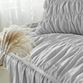 thumbnail image 3 of King Size Comforter Set Bedding Ruched Coral Comforter King Bed Set Boho Shabby Chic Comforter Fluffy Piece Ruffle Comforter Set with Pillow Girl Bedding Soft and Luxury, 3 of 6
