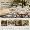 thumbnail image 6 of Round Outdoor Tablecloth with Umbrella Hole and Zipper, Tropical Palm Trees Tablecloth with Elastic Waterproof, Summer Coastal Beige Vintage Patio Table Covers for 36" - 44" Picnic Pool Tables, 6 of 9