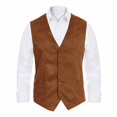 thumbnail image 4 of LODIENY Mens 5 Button Faux Suede Vest with Pockets Retro Regular Fit Casual Waistcoat for Prom Husband Gift Daily Wear Brown XL, 4 of 5