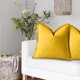 thumbnail image 5 of Juego de 2 fundas de almohada de 18 x 18 pulgadas con borde de borlas para sala de estar de estilo rústico, algodón suave y lino acogedor, funda de almohada beige con flecos, 5 of 5