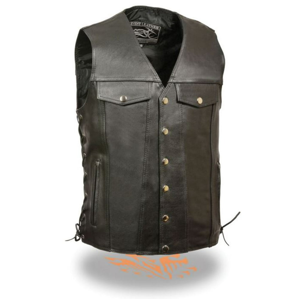 Milwaukee Leather Event Men's Side Lace Vest w/ Denim Style Pockets ...