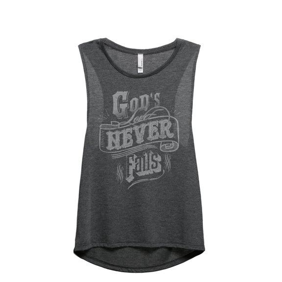 God's Love Never Fails Women's Fashion Sleeveless Muscle Workout Yoga Tank Top Charcoal Grey Small