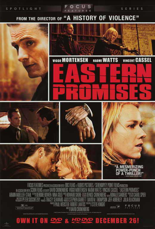 EASTERN PROMISES Movie POSTER 27x40 C Viggo Mortensen Naomi Watts Vincent Cassel 