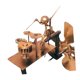 thumbnail image 3 of Escultura de viento baterista Escultura artística Decoración de jardín Metal Steampunk Percusionista Oro, 3 of 5