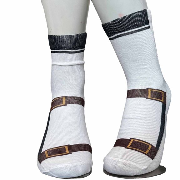 Cmfcve Men's Sandal Socks Fun Print Crew Socks Comfortable Breathable Mid-Calf Socks
