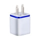thumbnail image 4 of Cargador USB de doble puerto, 2.1A USB dual, Borde dorado, Cargador rápido, Azul, 4 of 5