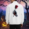 thumbnail image 2 of LIUJUNSHOP Vintage Men's Crewneck Sweatshirt Men's Zippered Halloween Print Hoodless Sweatshirt Autumn Winter Casual Crewneck, 2 of 5