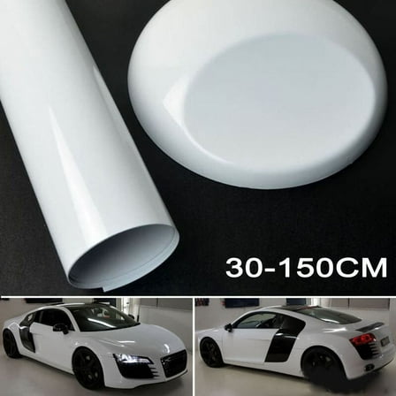 30*150CM Car Gloss White Vinyl Film Wrap Sticker Decal Air Bubble Free