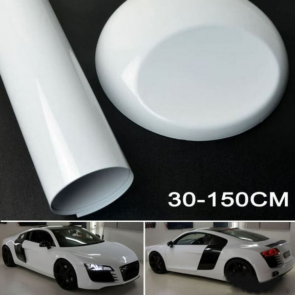 30*150CM Car Gloss White Vinyl Film Wrap Sticker Decal Air Bubble Free