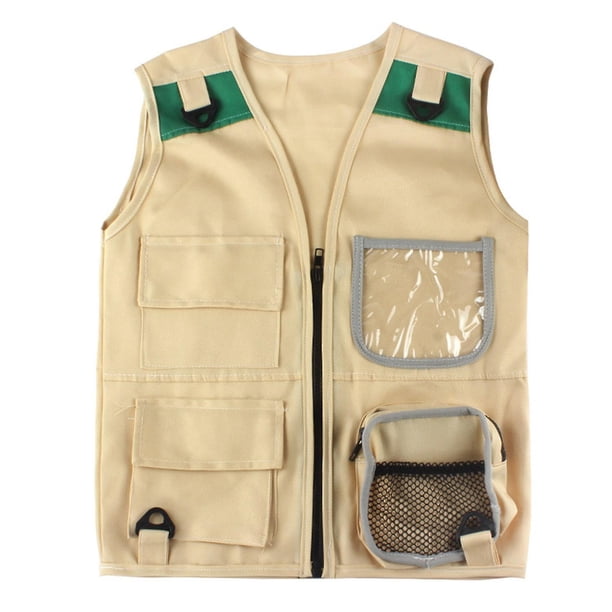 Chaleco De Explorador Niño Color Caqui – Ligero, Transpirable Y Con Bolsillos Para Aventuras Al Aire Libre (Talla S Y L)