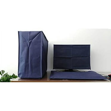 3 Pieces Computer Dust Cover Monitor   Keyboard  Computer Host Pc Dust Proof Computer Covers Case Computer Dust Cover for Desktop Pc CPU Tower Protector (27'' Monitor Set Blue)