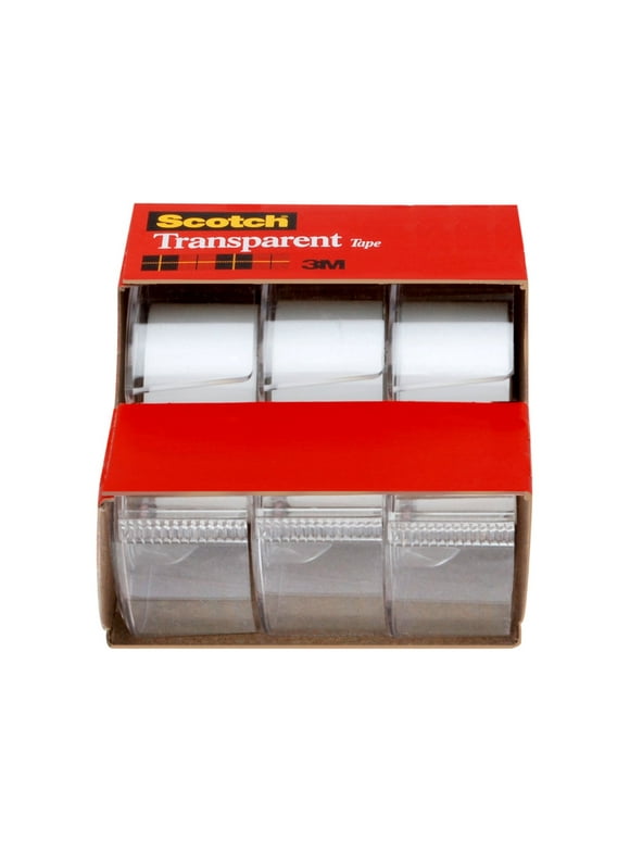 Scotch Transparent Tape 3157S-SR, 3/4 in x 300 in (19 mm x 7.62 m) 3 Rolls per Pack