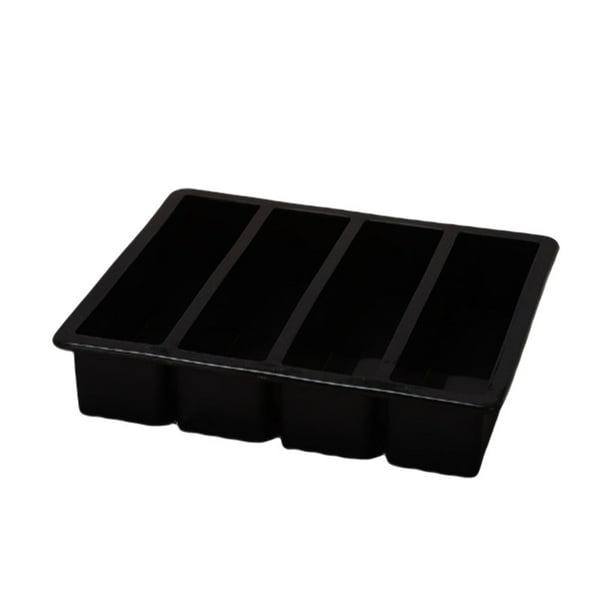 Bearachild Molde de silicona de 4 rejillas para cubitos de hielo, forma Rectangular, bricolaje, alimentos complementarios, utensilios para Type2 NO2