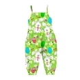 thumbnail image 4 of Mercatoo Little Girls Sleeveless Jumpsuit Cute Bunny Easter Outfit Toddler Girl Overalls One 𝐏iece Romper Baby Spring Clothes, 4 of 5