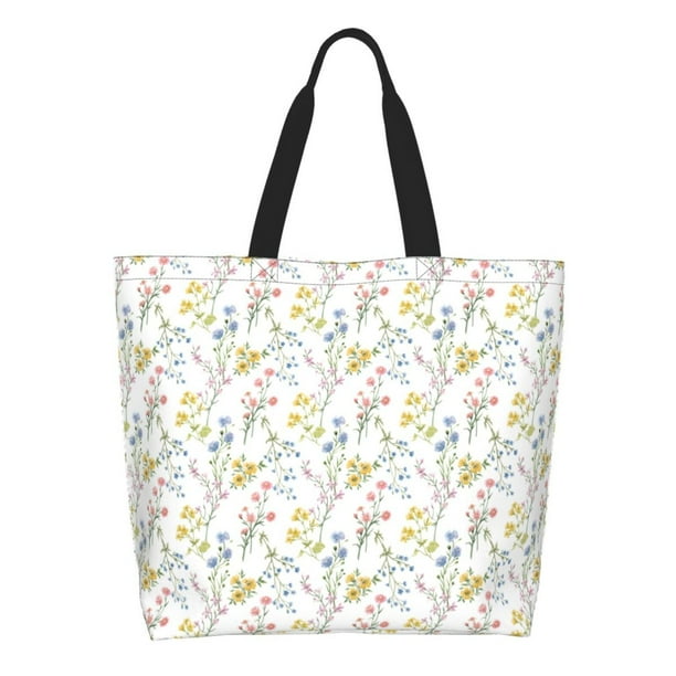 Easygdp Floral Bolsas Tote para Mujer, Bolsos de Hombro para Viaje, Bolsos de Mano de Gran Capacidad para Compras y Trabajo