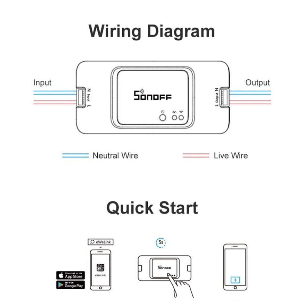 Toma WIFI Wireless Switch Light Timer Smart Home Google Alexa Compatible  LAN eWelink APP Voice Remote Control DIY Light Remote Control Module For  SONOFF Basic R3 - Walmart.com