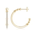 thumbnail image 2 of ANGARA Natural Diamond Twisted Wire Hoop Earrings in 14K Yellow Gold for Women (Size-1.3mm| Color-I-J| Clarity-I1-I2) | April Birthstone, Anniversary Jewelry Gift for Women | Natural Diamond Earrings, 2 of 8