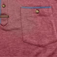 thumbnail image 4 of DDAPJ pyju Henley Shirt for Men Short Sleeve 3 Button T-shirts Collarless Golf Shirt Business Casual Summer Tops Basic Solid Pocket Tee Lightning Deals of The Day Wine L, 4 of 6