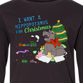 thumbnail image 4 of Inktastic I Want a Hippopotamus for Christmas Long Sleeve Youth T-Shirt, 4 of 5