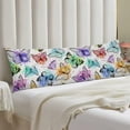 thumbnail image 2 of Butterfly Body Pillow Cover Watercolor Colorful Butterflies Long Pillow Case with Zipper Decorative Soft Bedding Pillowcase Farmhouse Cushion Large Pillow Covers for Couch,Bedroom, Home Gifts 20"x54", 2 of 6