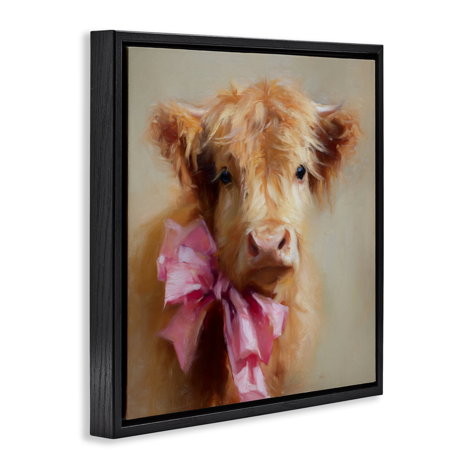 Stupell Industries Little Highland Sweetheart Black Framed Floater Canvas Wall Art, design by Tina LeCour