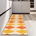 thumbnail image 4 of Orange Yellow Checkerboard Checkered Pattern Kitchen Rug Mat,Kitchen Runner Rugs Non Skid Washable,Decorative Kitchen Floor Mats for Kitchen,Sink,Laundry,17"X47", 4 of 5